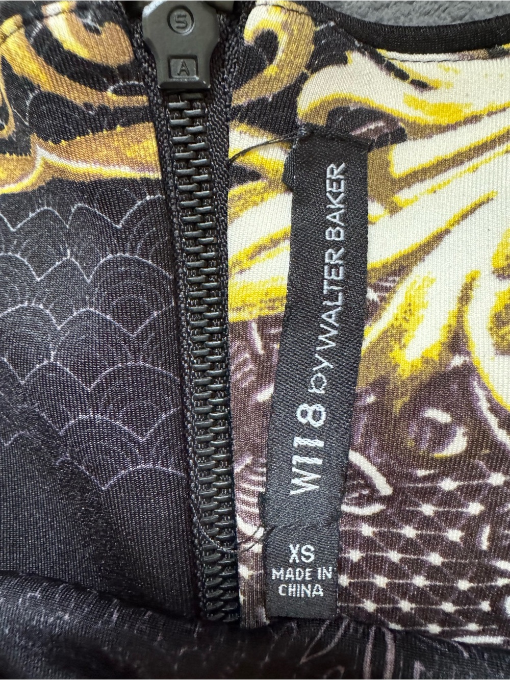 Walter Baker Black and Gold Baroque Mini Dress XS Like New - Picture 4 of 4
